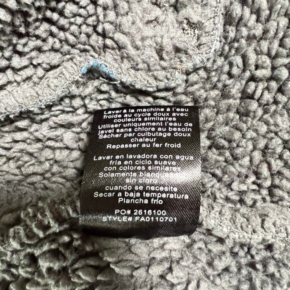 Voyager Mens Sherpa Shirt Jacket Gray Blue Striped Polar Fleece Lined Size Large - Picture 10 of 10